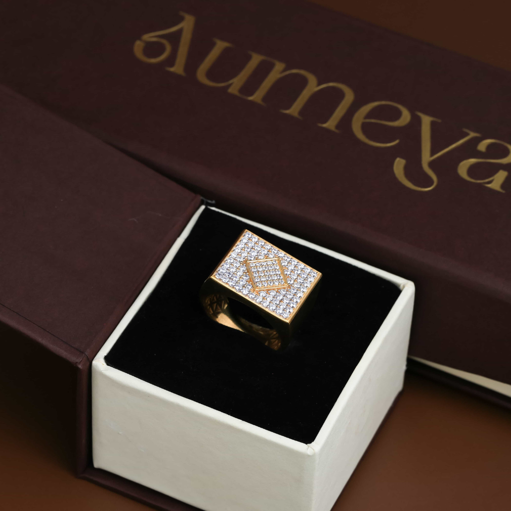 Imperial Square Pave Silver Ring 18mm