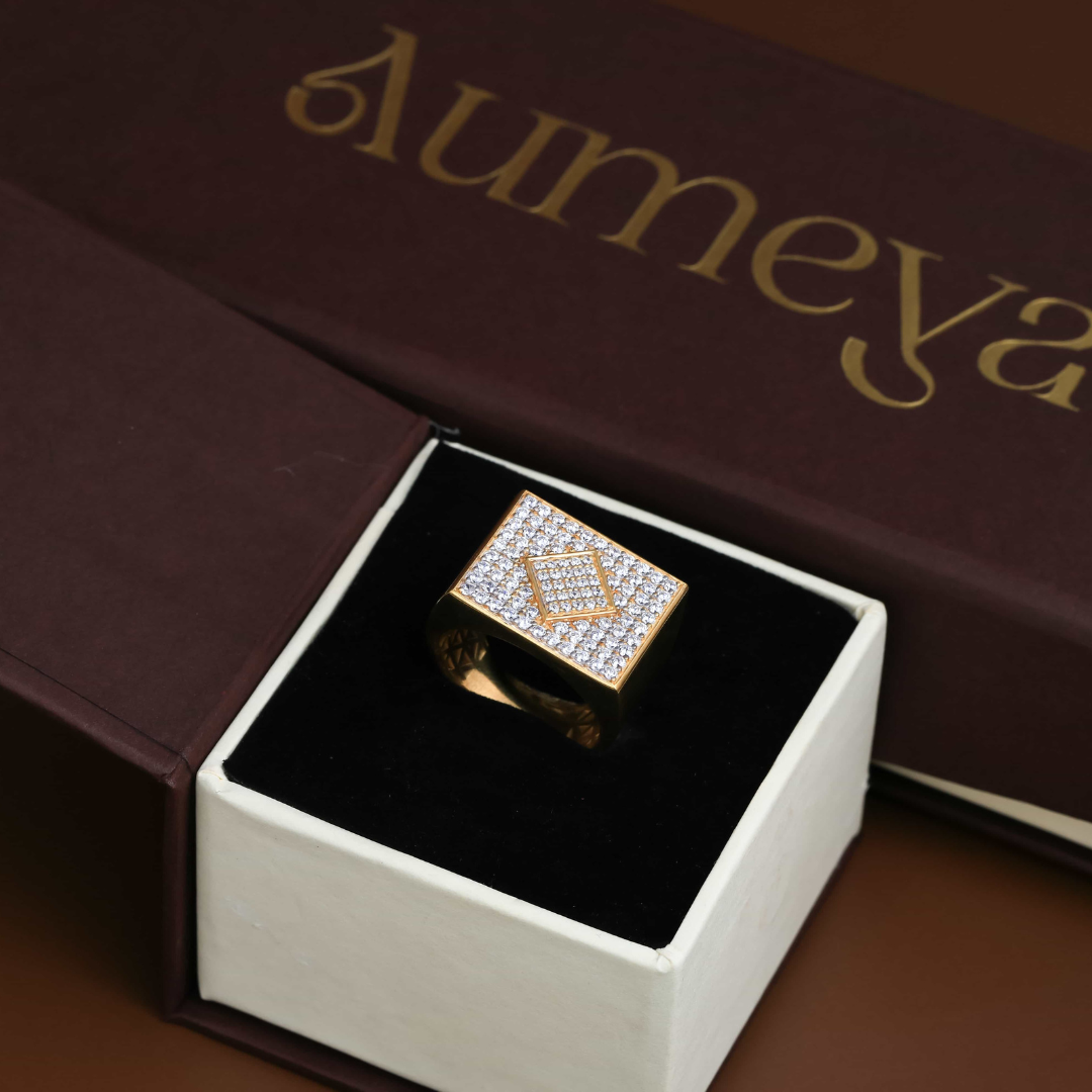 Imperial Square Pave Silver Ring 18mm