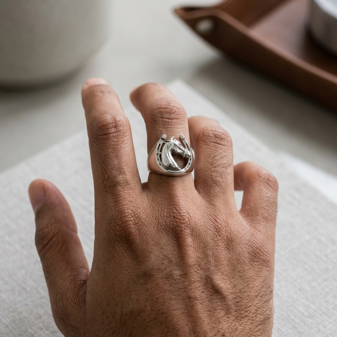 Royal Stallion Crest Silver Ring 20mm