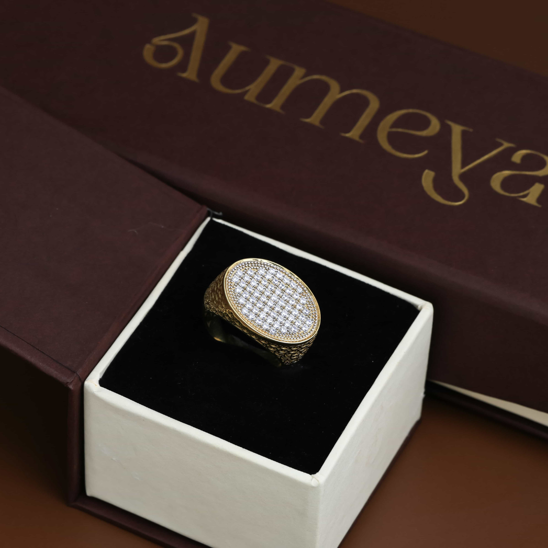 Imperial Oval Pave Silver Ring 19mm