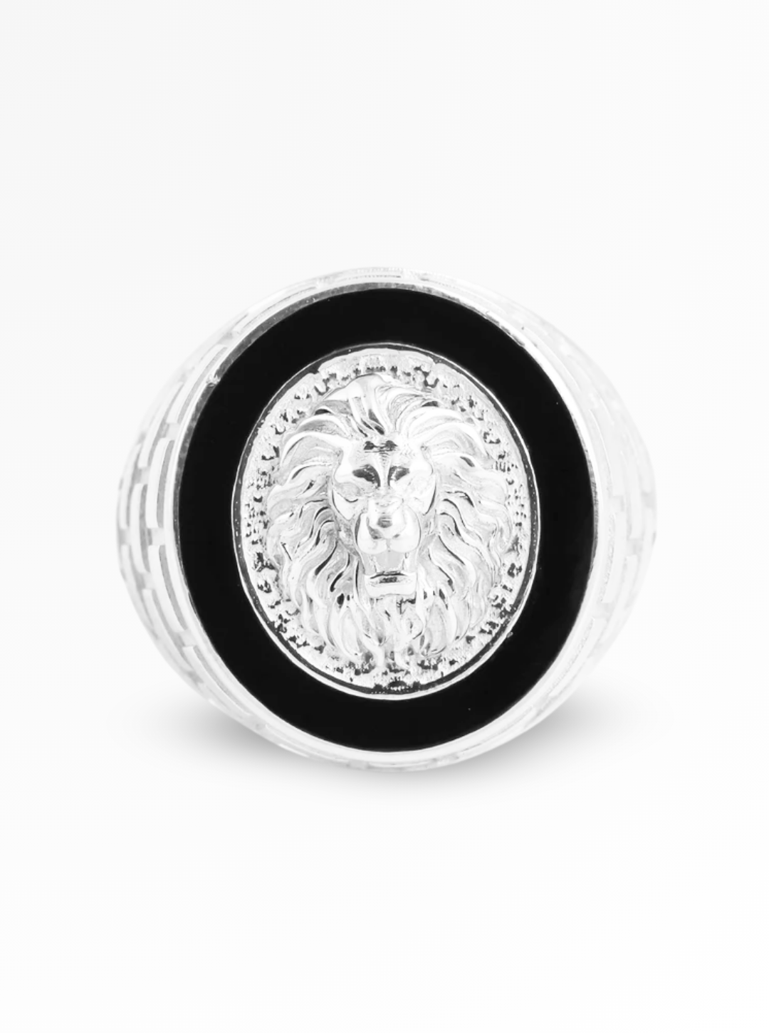 Regal Lion Crest Silver Ring 21mm