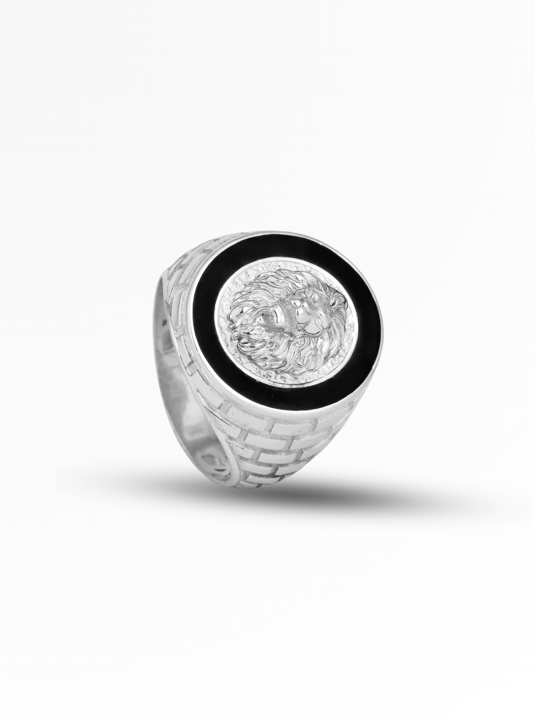 Regal Lion Crest Silver Ring 21mm