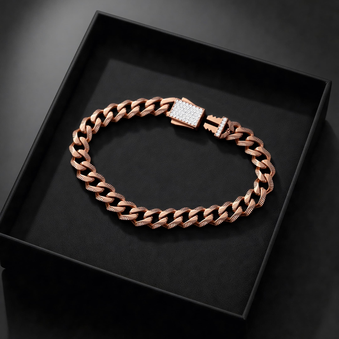 Rose Cuban Diamond Bracelet