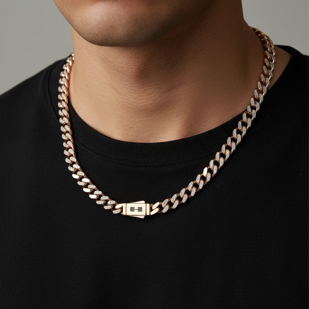 Rose Diamond Cuban Chain