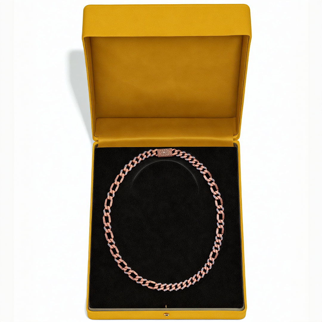 Rose Diamond Figaro Chain