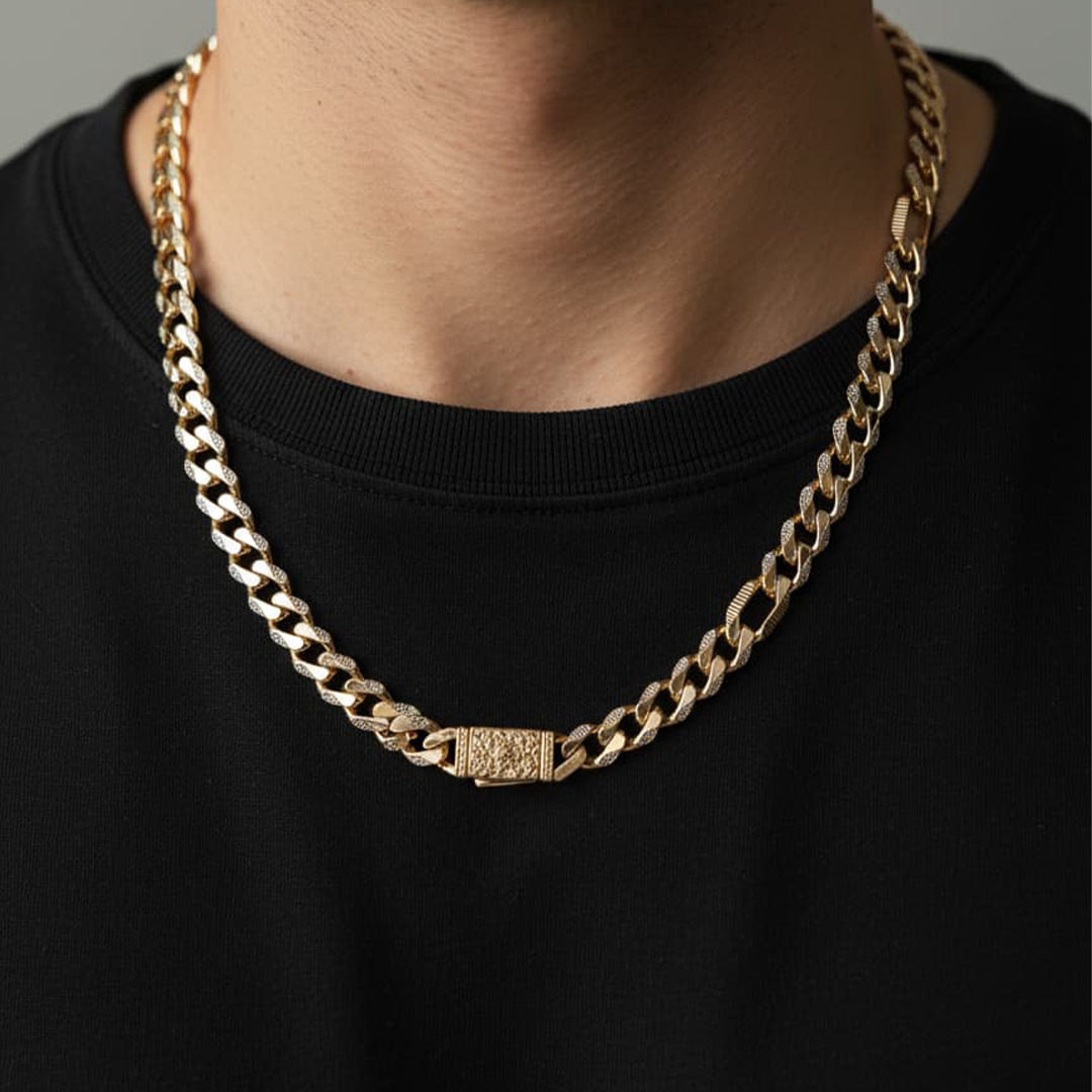 Rose Diamond Figaro Chain