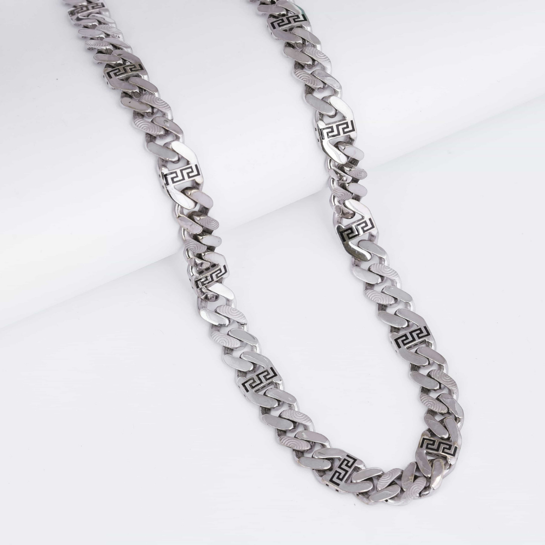 Imperial Greek Link Silver Chain 11MM