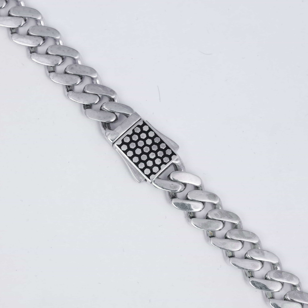 Hexa Shield Cuban Silver Chain 11MM