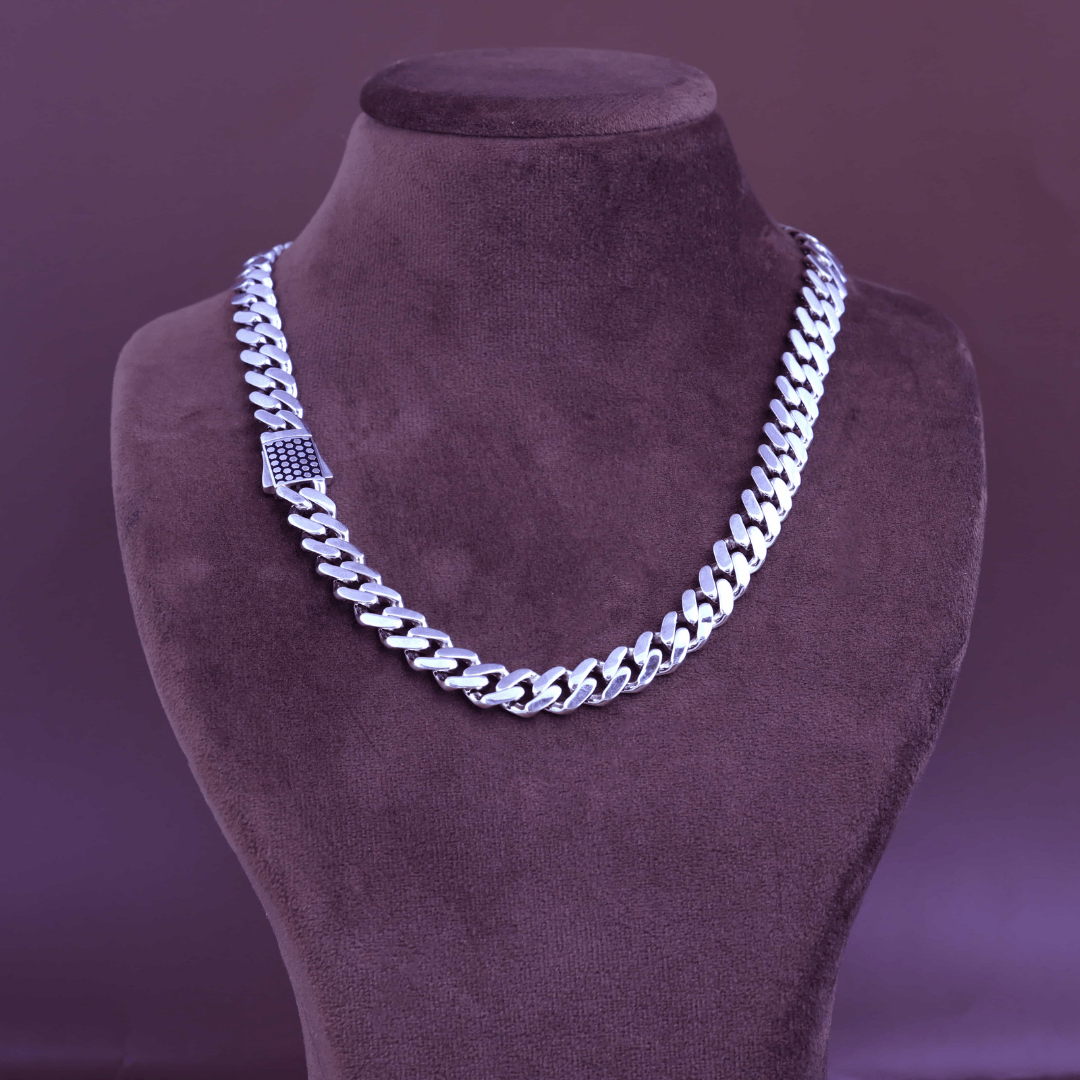 Hexa Shield Cuban Silver Chain 11MM