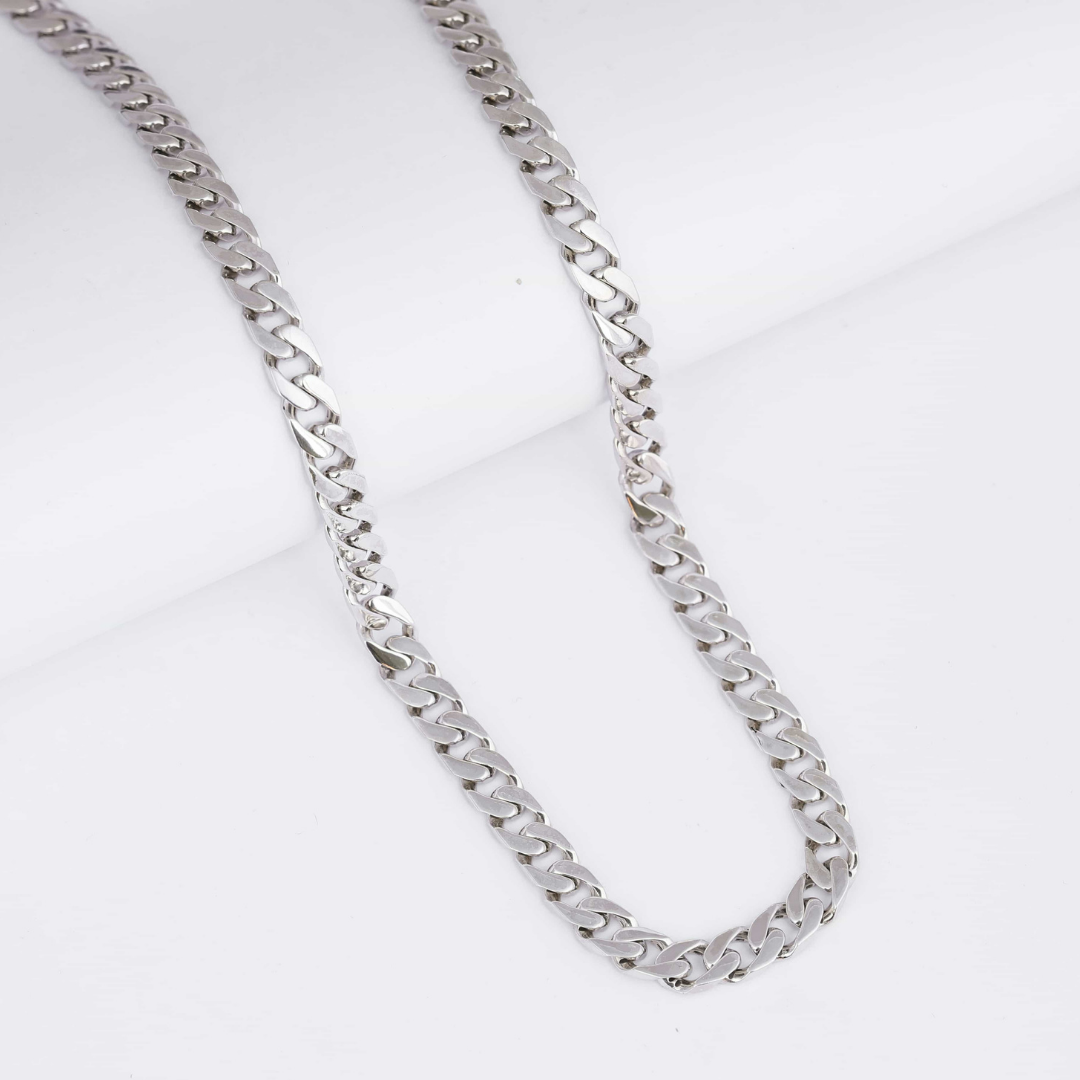 Slim Cuban Silver Chain 7MM