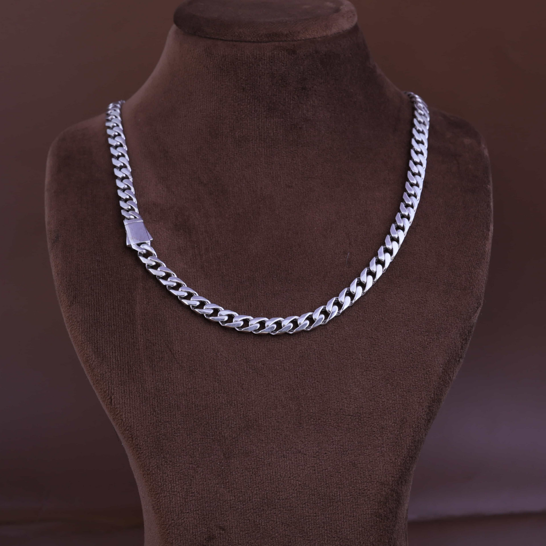 Slim Cuban Silver Chain 7MM