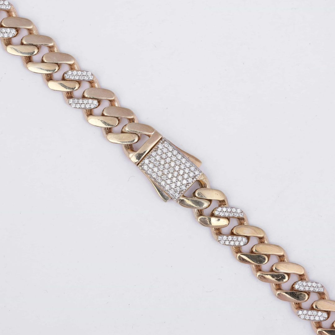 Rose Gold Diamond Cuban Link Chain 6.5MM