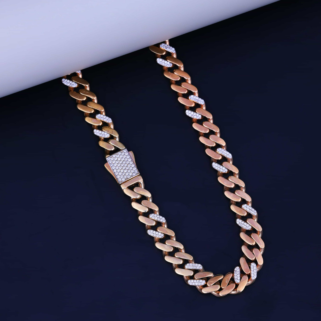 Rose Gold Diamond Cuban Link Chain 6.5MM