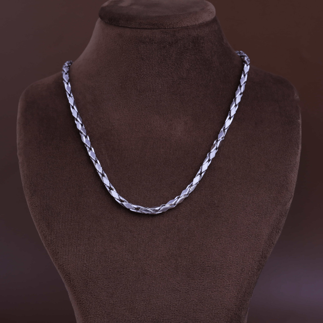Diamond Shape Silver Chain 4MM