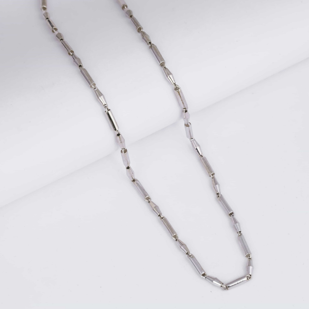 Barrel Link Silver Chain 4MM