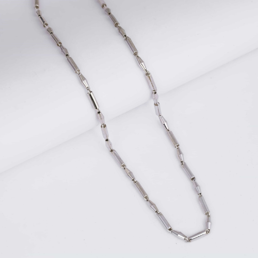 Barrel Link Silver Chain 4MM