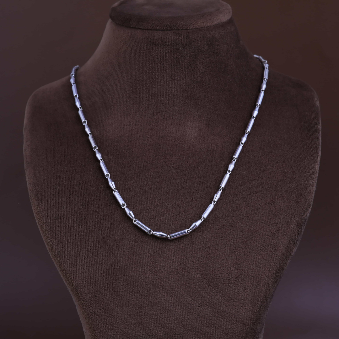 Barrel Link Silver Chain 4MM