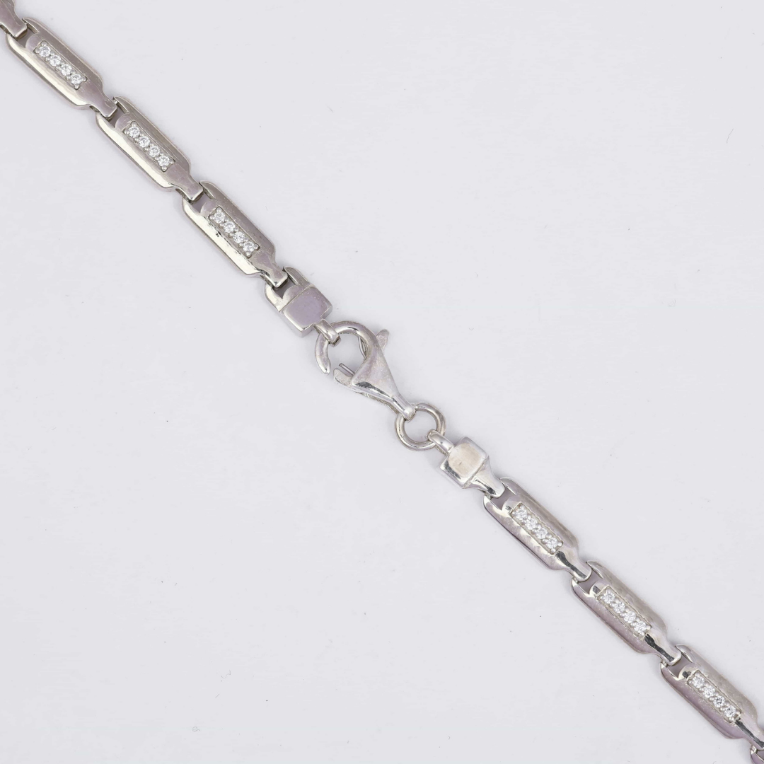 Crystal Bar Silver Chain 5MM