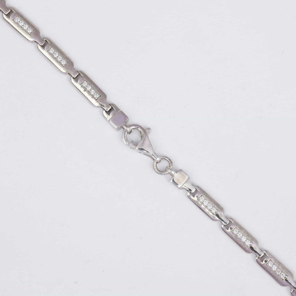 Crystal Bar Silver Chain 5MM