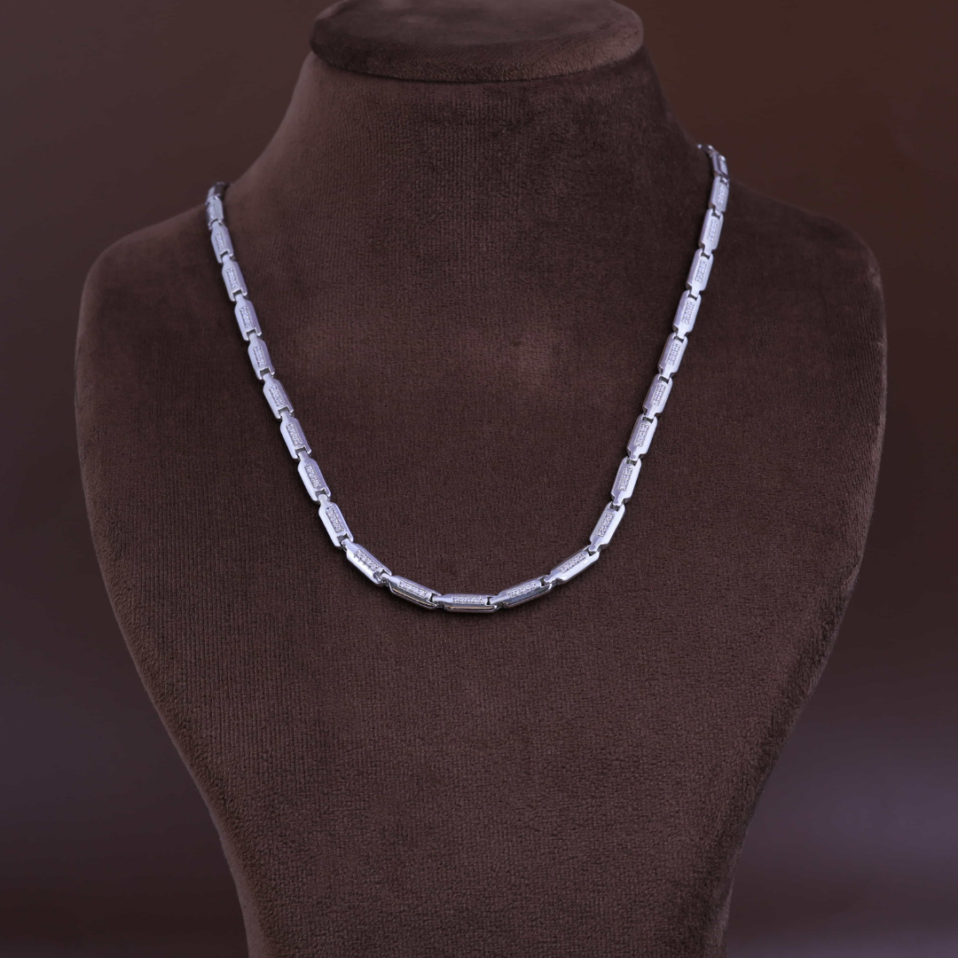 Crystal Bar Silver Chain 5MM