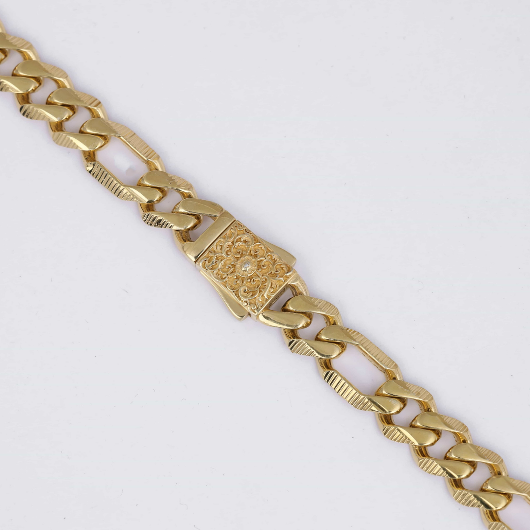 Royal Engraved Gold Chain 10MM