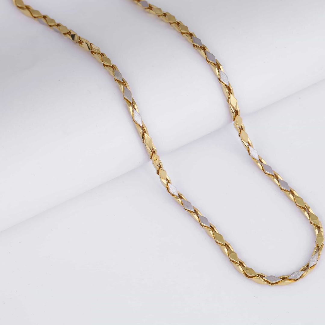 Diamond Twist Gold Chain 4MM