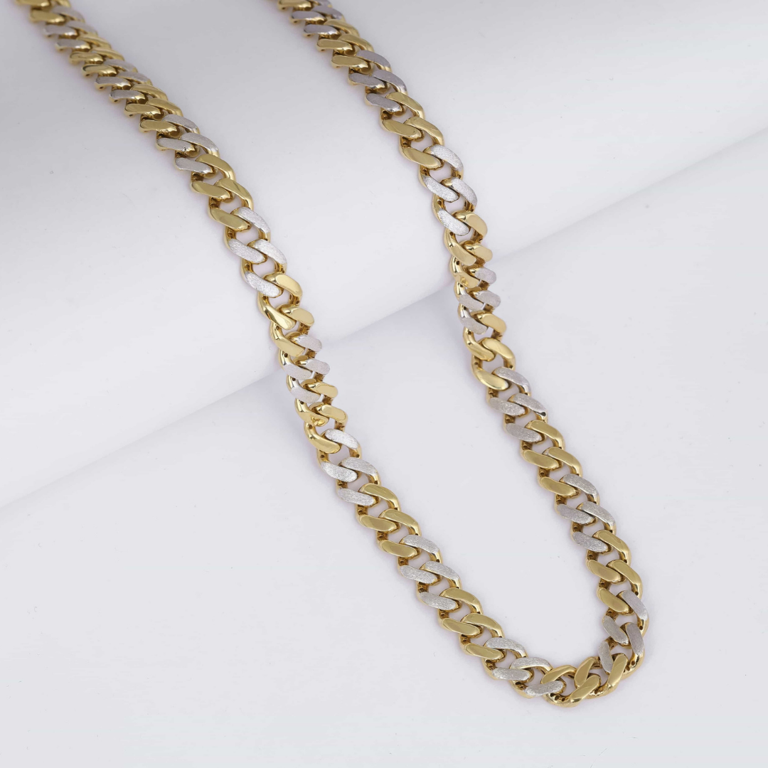 Dual Tone Cuban Gold Chain 9MM