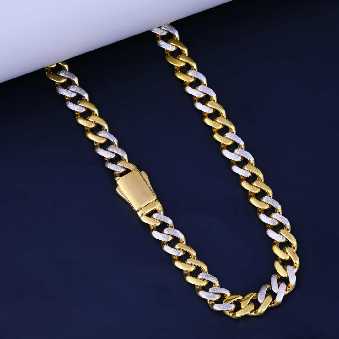 Dual Tone Cuban Gold Chain 9MM
