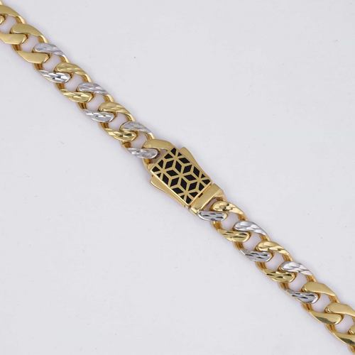 Geometric Dual Tone Gold Chain 8MM