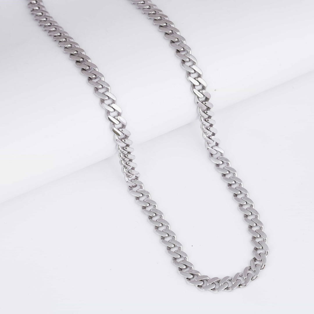 Cubic Design Silver Chain 10MM