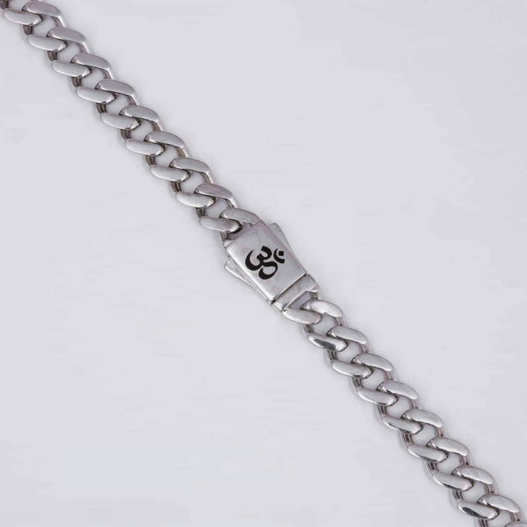 Sacred Om Silver Chain 8MM