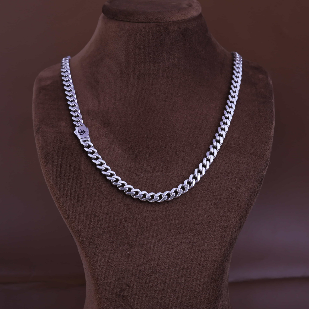 Sacred Om Silver Chain 8MM