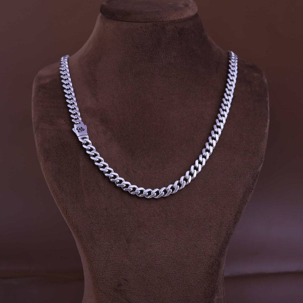 Sacred Om Silver Chain 8MM