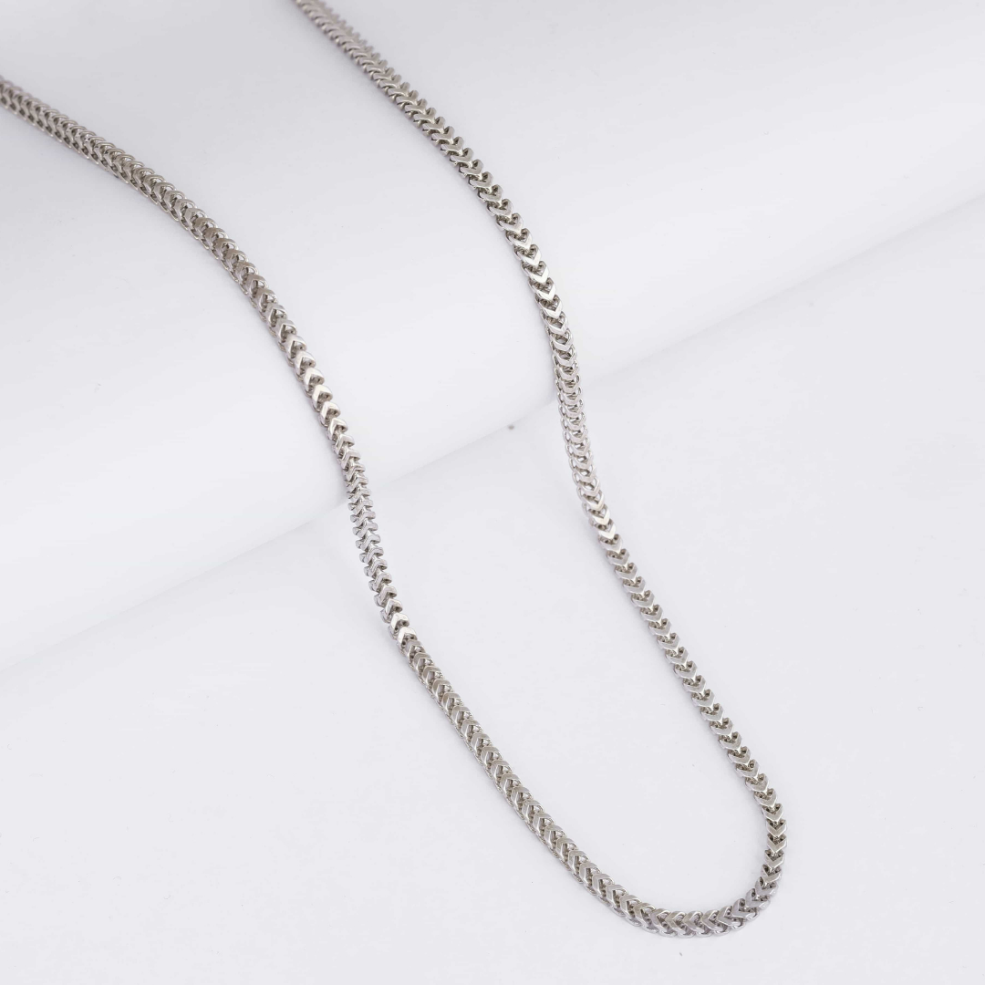 Silver Chevron Pattern Chain 3MM
