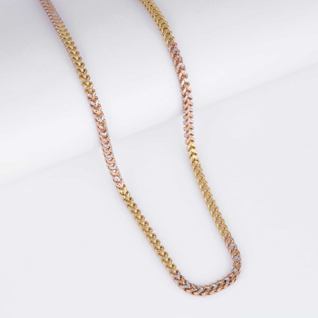 Two-Tone Textured Link Chain 4MM