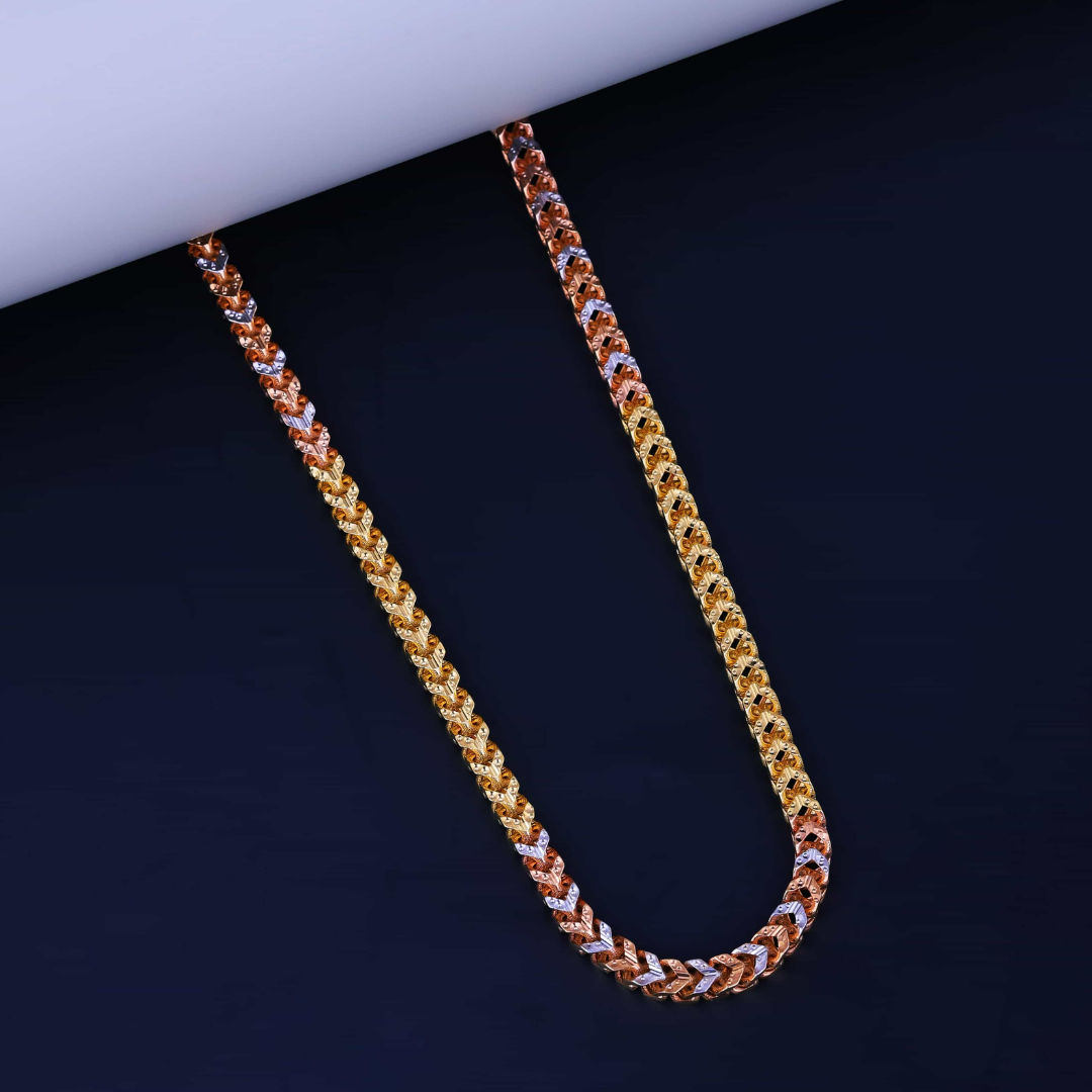 Two-Tone Textured Link Chain 4MM